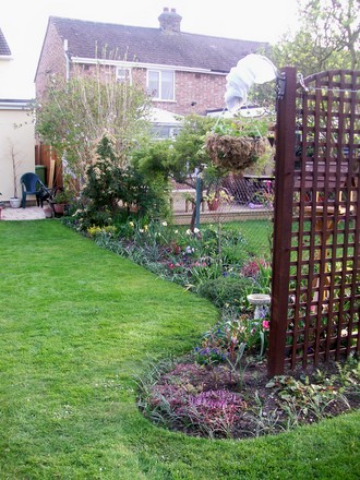left hand and trellis beds from back