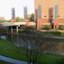 Sesquincentennial Park at sunset, next to Wortham Center.