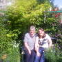 lucy and grandaughter in back garden