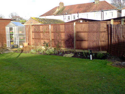 cottage garden bed - far end in front of the greenhouse