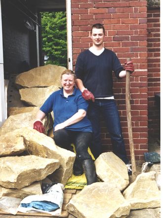 Rocks down garage steps